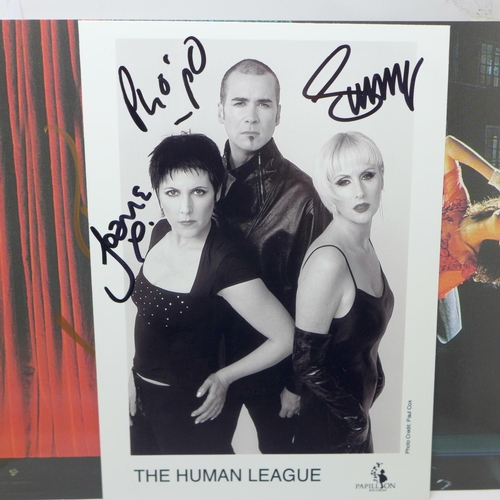 678 - Autographs, 1980's selection including Human League, Simple Minds and Martin Fry ABC (5)