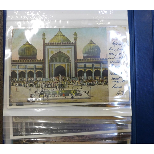 684 - Postcards; Islamic and ethnic postcards in two albums (66 cards)