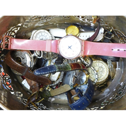 757 - A collection of cufflinks, commemorative crowns and approximately twenty wristwatches, Seiko and Cha... 