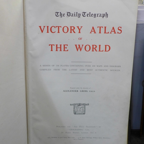 799 - The Daily Telegraph Victory Atlas of The World, 150 plates, by Geographia Ltd., 55, Fleet Street