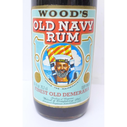 809 - One bottle, Wood's Old Navy Rum, 100% proof