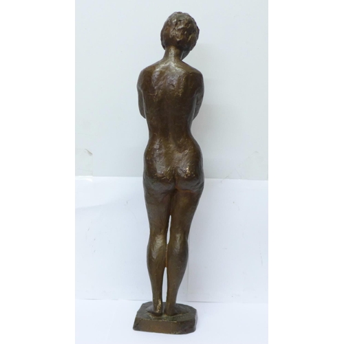 812 - A bronze figure of a nude, signed H Sasaki, 46.5cm