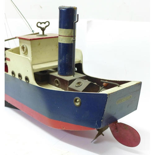 813 - An early 20th Century clockwork model trawler, British Commerce, 56cm