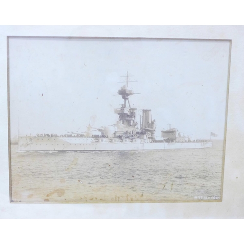 814 - Two Naval pictures; HMS Queen Elizabeth and HMS Benbow with 