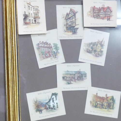 822 - Six framed sets of Will's cigarette cards of Old Inns and a collection of loose cigarette cards