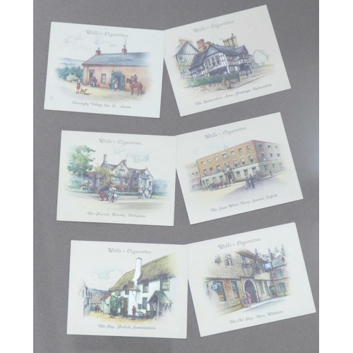 822 - Six framed sets of Will's cigarette cards of Old Inns and a collection of loose cigarette cards