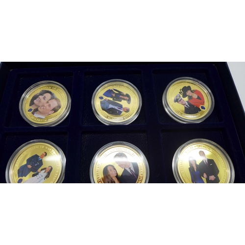 865 - A set of six coins; Special Moments of Prince William and Catherine Middleton