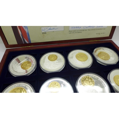 867 - A limited edition coin set, 952 of 9,999, ten pre-decimalisation coins, issued 2006, with certificat... 