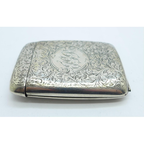 876 - A silver flip-top cigarette case, a/f, 83g