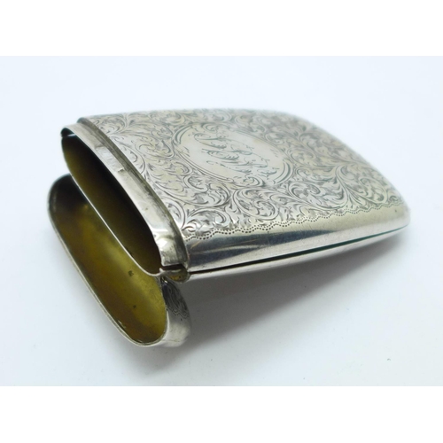 876 - A silver flip-top cigarette case, a/f, 83g