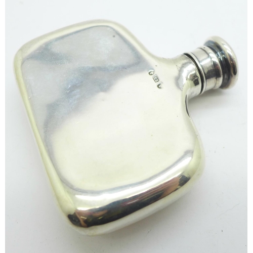 896 - A silver 'half size' flask, Birmingham 1893, 67g