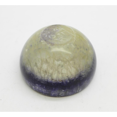 902 - A rare Millers vein Blue John miniature bowl, (39mm x 22mm), displaying complete radial banding