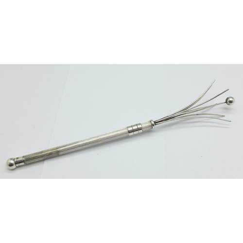 937 - A sterling silver cocktail swizzle stick