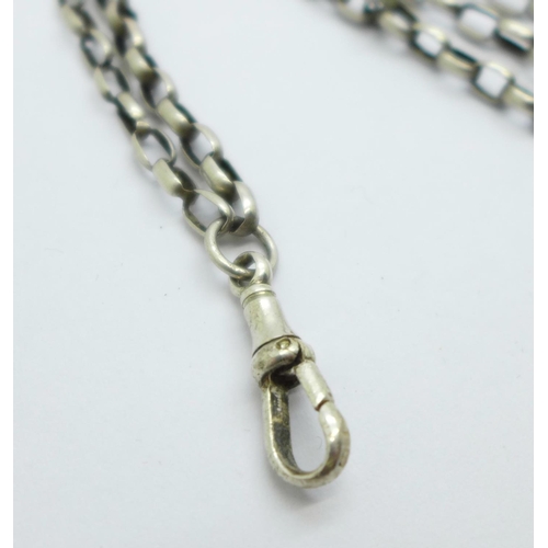 961 - A silver guard chain, 20g, 90cm