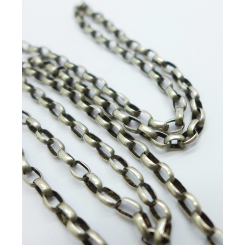 961 - A silver guard chain, 20g, 90cm