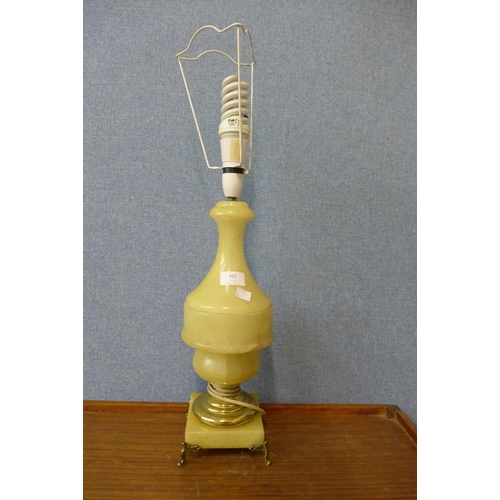 461 - An alabaster and brass table lamp