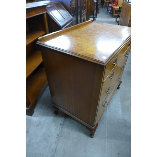 188 - A burr walnut chest of drawers