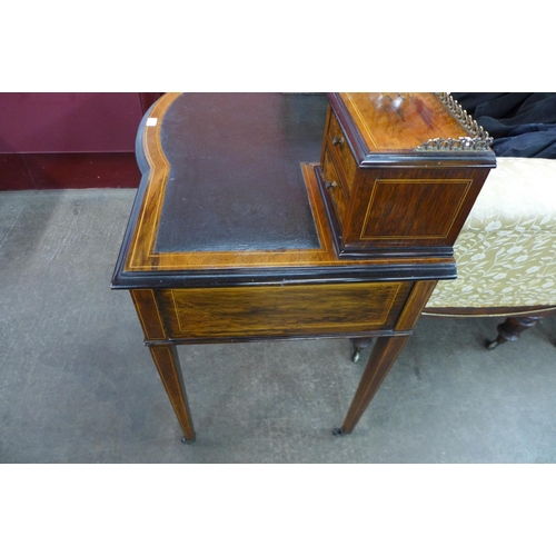 83 - A Victorian inlaid rosewood bonheur du jour