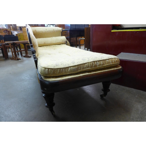 97 - A Regency rosewood and upholstered chaise longue