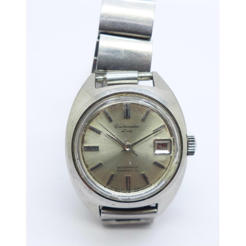 A Seikomatic Lady Diashock wristwatch dated February 1967 with Seiko bracelet