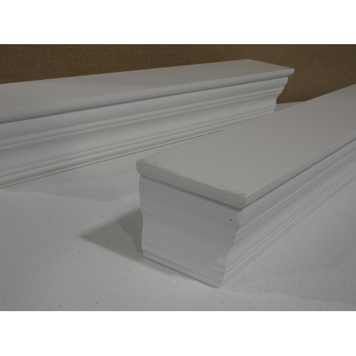 3027 - Two white floating wall shelves (61cm length) * this lot is subject to VAT