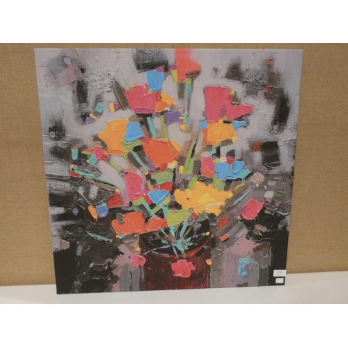 3078 - A multi-coloured print on canvas (66 x 66cm) * this lot is subject to VAT