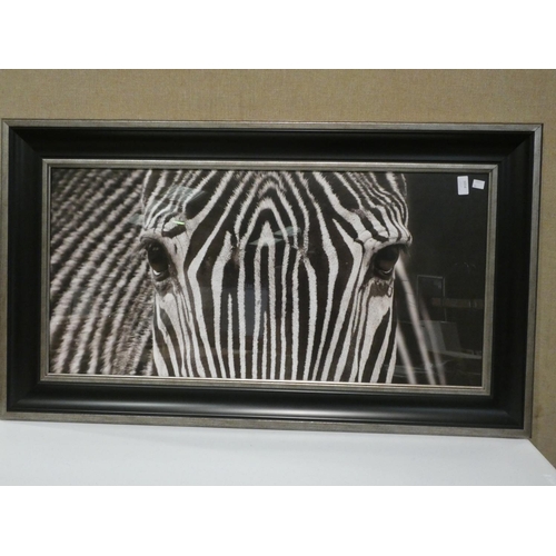 3094 - A Zebra framed print (65 x 115cm) * this lot is subject to VAT