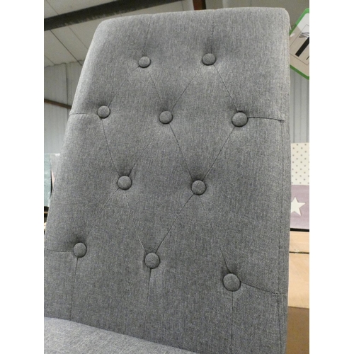 3127 - A set of six grey Anya upholstered dining chairs * this lot is subject to VAT