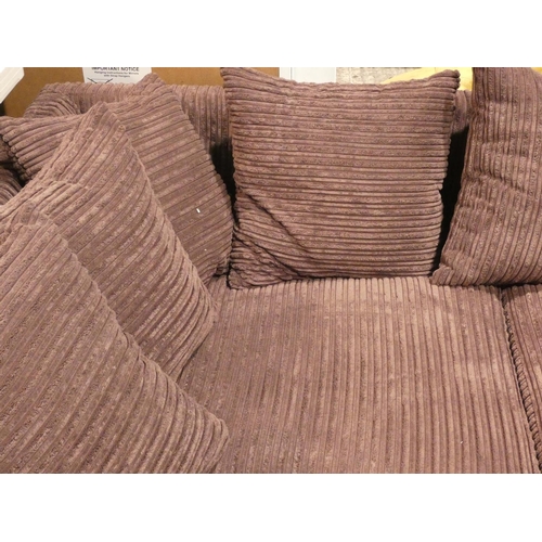 3131 - A brown fabric L-shaped corner sofa (215 x 170cm) * this lot is subject to VAT