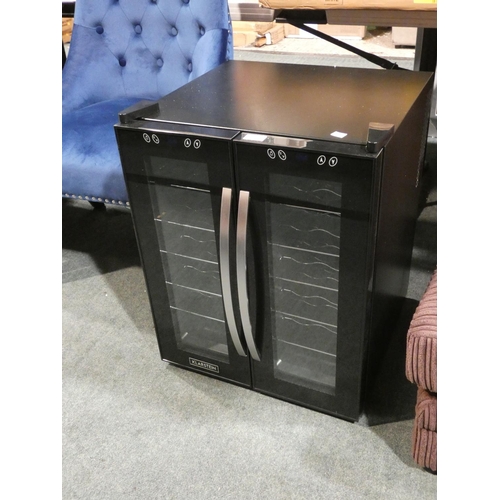 3132 - A black Klarstein two door wine cooler (H 65, W 52, D 50cm) * this lot is subject to VAT