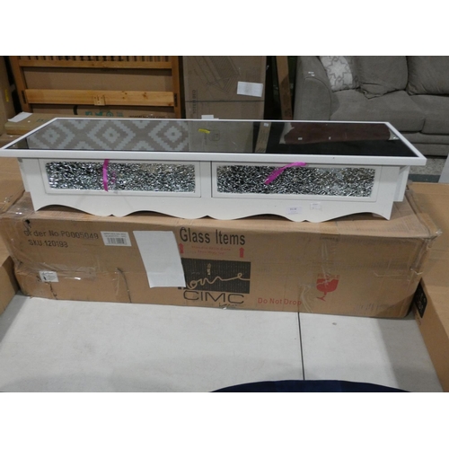 3134 - A white/mirrored console table * this lot is subject to VAT