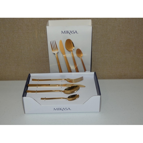 3141 - A Mikasa gold Diseno cutlery set * this lot is subject to VAT