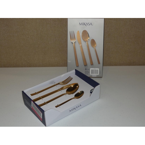 3142 - A Mikasa gold Diseno cutlery set * this lot is subject to VAT