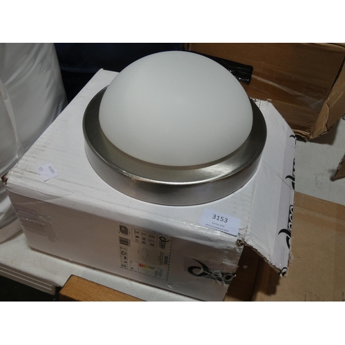 3153 - A Deco flush mount ceiling light (satin nickel finish) * this lot is subject to VAT