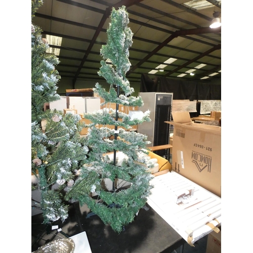 3188 - A 6ft artificial snow flaked Christmas tree with lights * this lot is subject to VAT