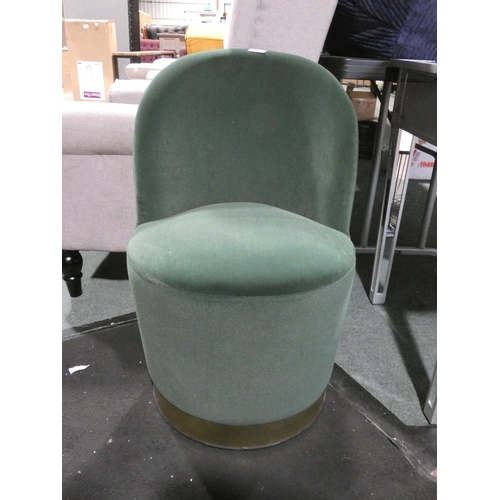 3193 - A green upholstered bedroom chair (H75cm) * this lot is subject to VAT