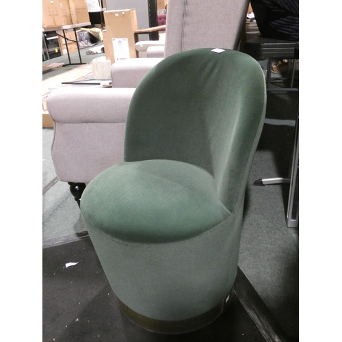 3193 - A green upholstered bedroom chair (H75cm) * this lot is subject to VAT