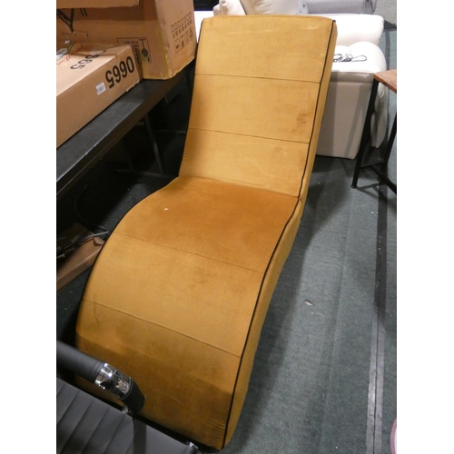 3197 - A bronze fabric lounger (H88 x L165 x D64cm) * this lot is subject to VAT