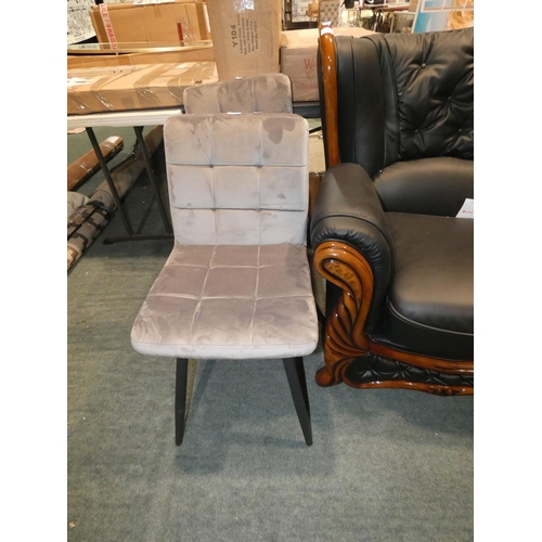 3207 - A light grey velvet pair of chairs * this lot is subject to VAT