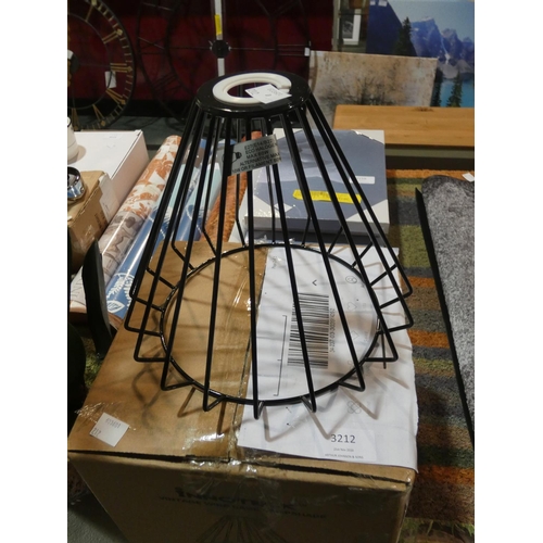 3212 - A black wire cage lamp shade (D23cm) * this lot is subject to VAT