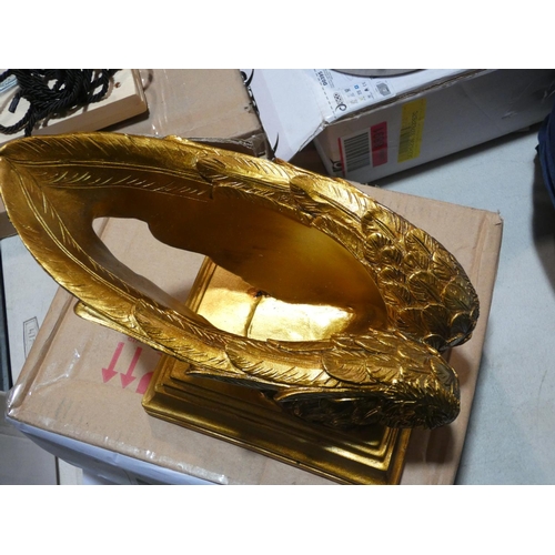 3215 - A gilt effect angel wine bottle holder (20 x 27cm) * this lot is subject to VAT