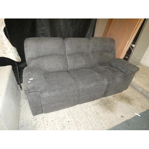 3229 - A charcoal three seater manual recliner sofa (H100 x L200 x D90cm) * this lot is subject to VAT