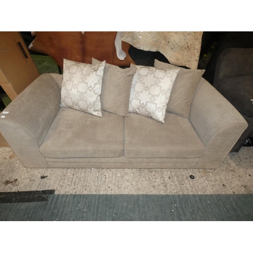 3230 - A beige three seater sofa (H62 x L194 x D90cm), marked side * this lot is subject to VAT