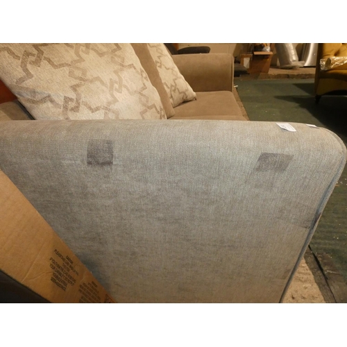 3230 - A beige three seater sofa (H62 x L194 x D90cm), marked side * this lot is subject to VAT