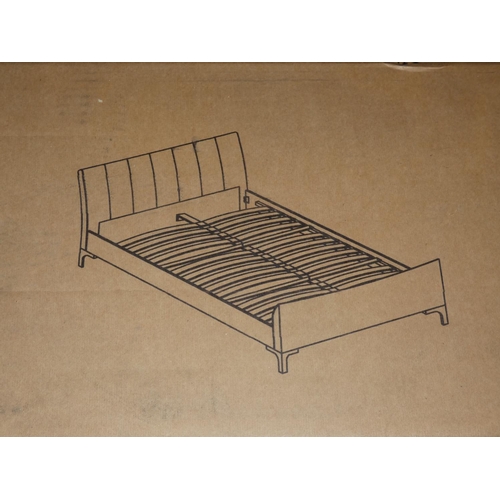 3234 - A green velvet Clover double bed frame * this lot is subject to VAT