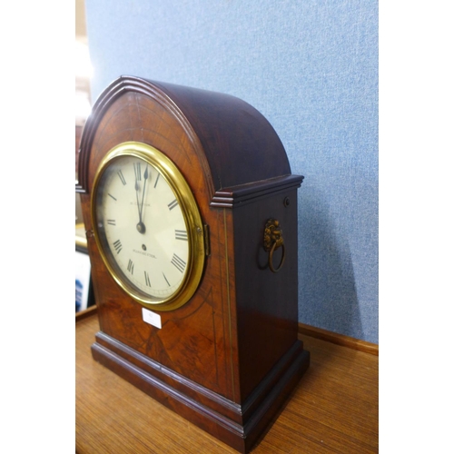 37 - A George IV mahogany lancet shaped bracket clock, the painted dial signed M. Clayton, Manchester, 46... 