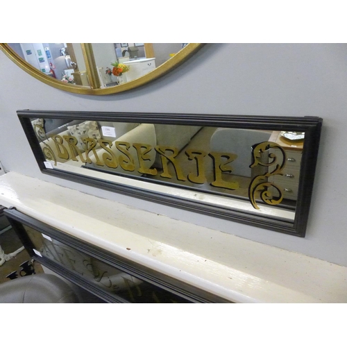 1367 - A 'Brasserie' mirror, 20cm x 74cm (TJN032311)   #