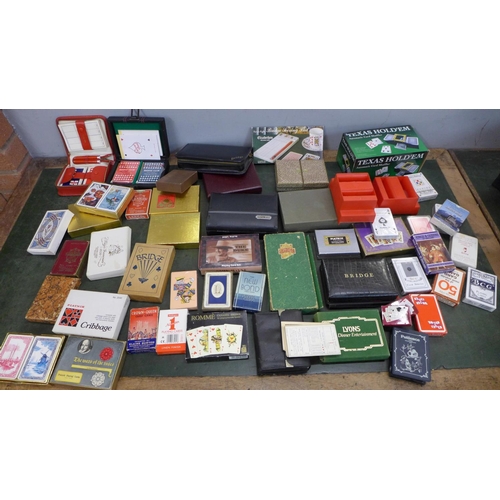 1191 - Two boxes of playing cards and Bridge sets, early-mid 20th Century (large collection) **PLEASE NOTE ... 