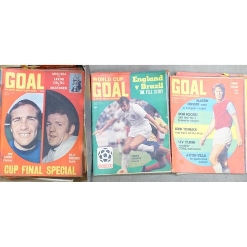 671 - Approximately 70 'Goal' soccer weekly publications, 1969-71