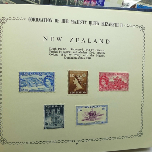 680 - Stamps; omnibus issues, including printed albums with mint stamps for 1937 Coronation, 1953 Coronati... 